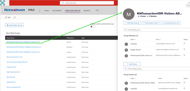 Viewing a single group’s member details